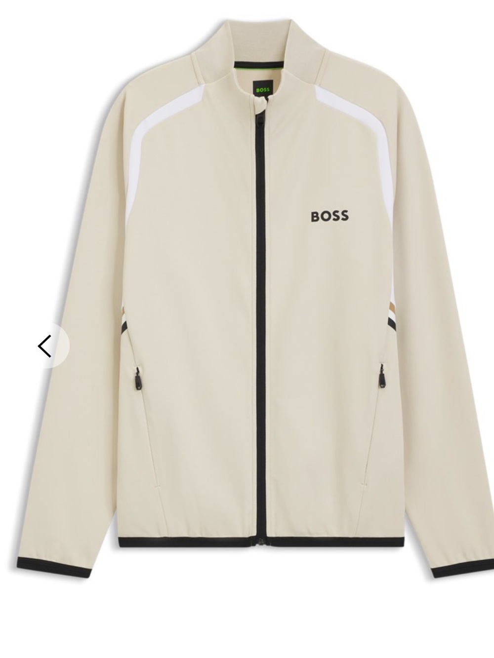 Boss Cream Windbreaker with Black Contrast Trim